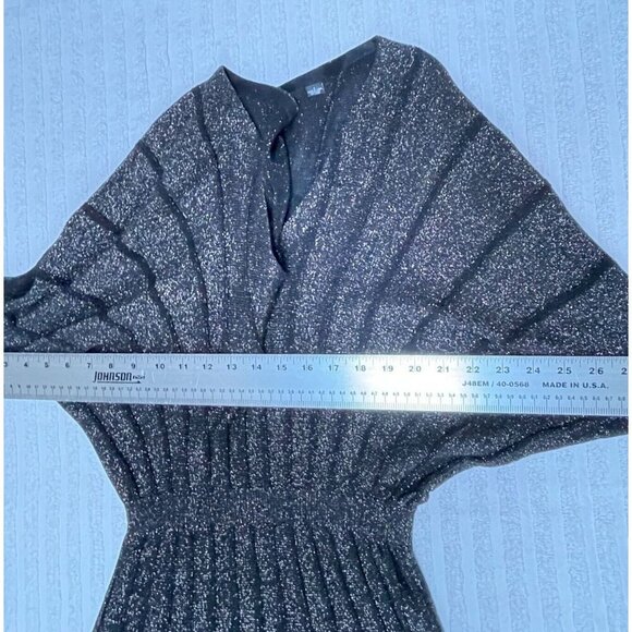 Anthropologie Knitted & Knotted Gallivant Metallic Pleated Sweater Dress Small - Picture 7 of 11